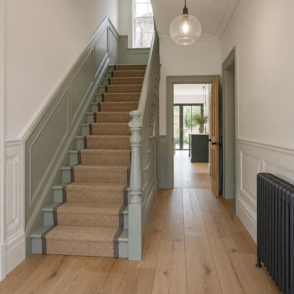 Illustrative freshly painted hallway and woodwork